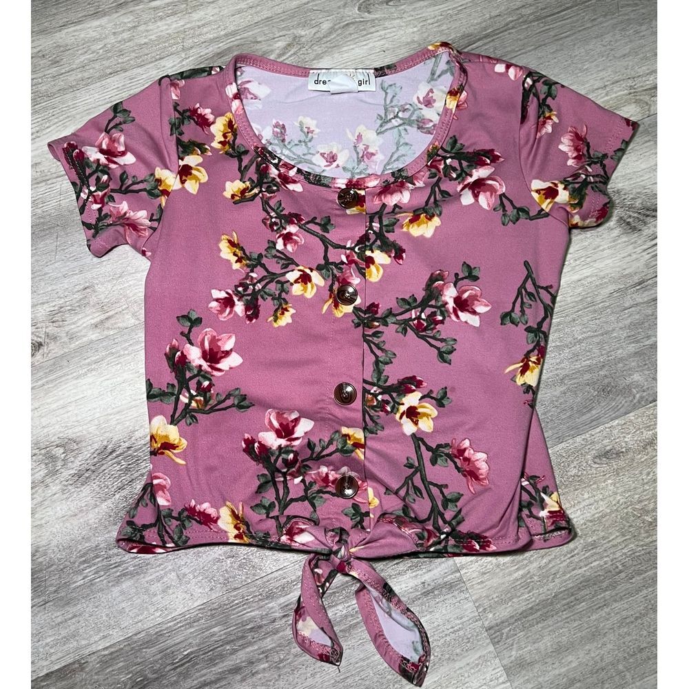 Girls‎ floral tie bottom top 7/8